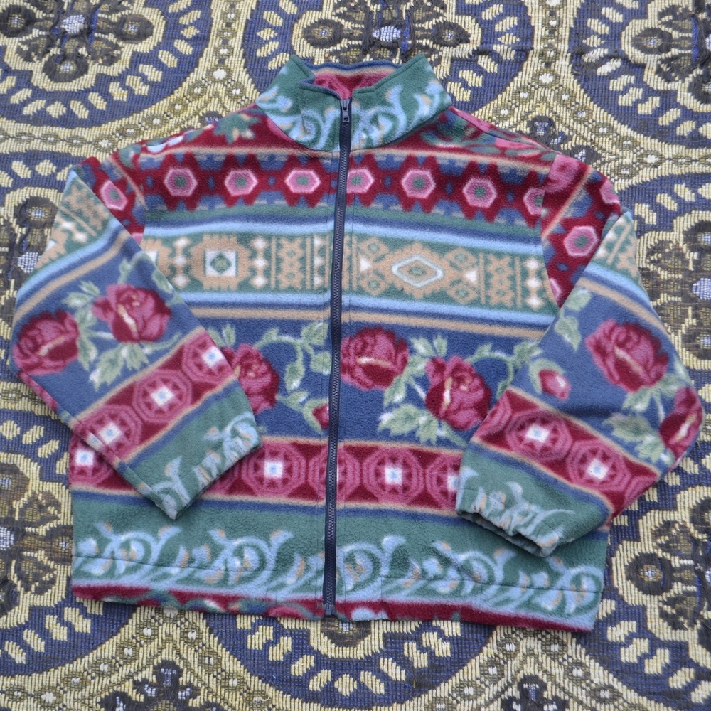 cute vintage patterned fleece
